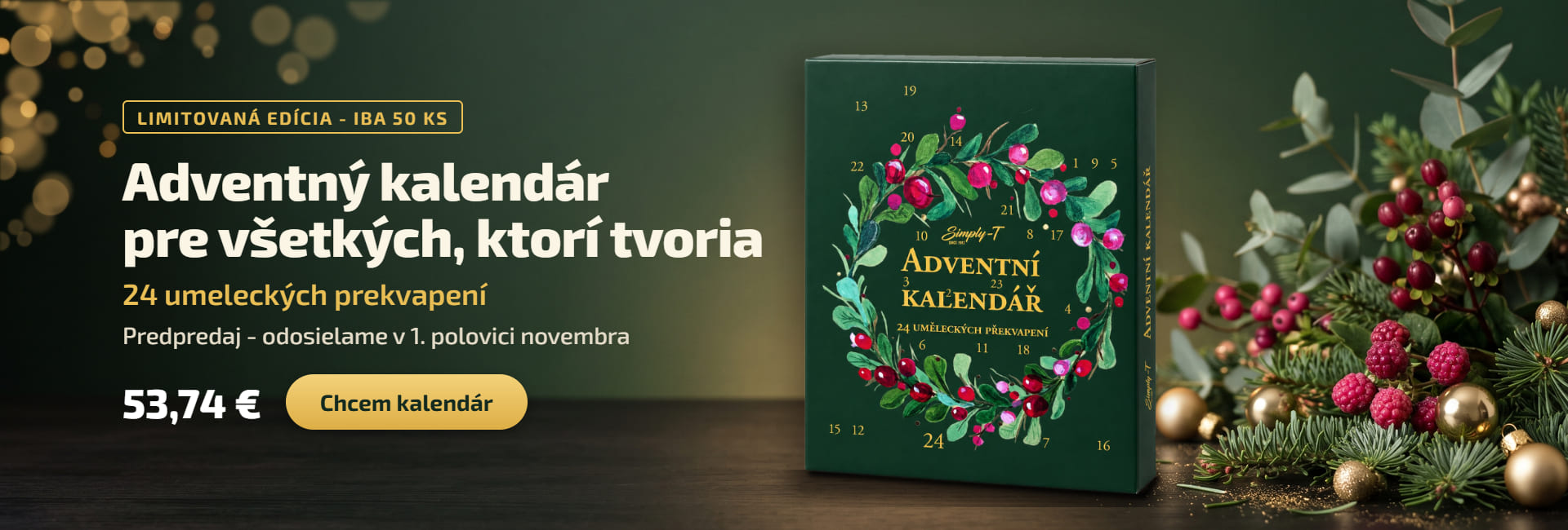 Adventný kalendár Simply-T 2026 pre všetkých, ktorí tvoria
