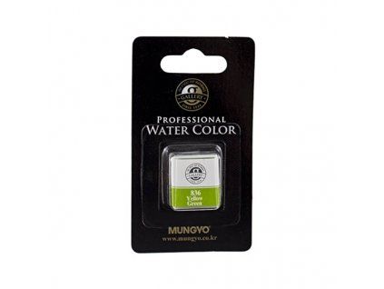 Akvarelová barva v půlpánvičce Mungyo - 836 Yellow Green