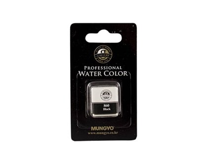 Akvarelová barva v půlpánvičce Mungyo - 860 Black