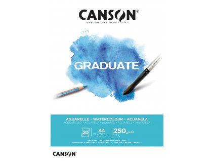 Skicár Canson Graduate Watercolour v lepenej väzbe A4, 250 g/m², 20 listov