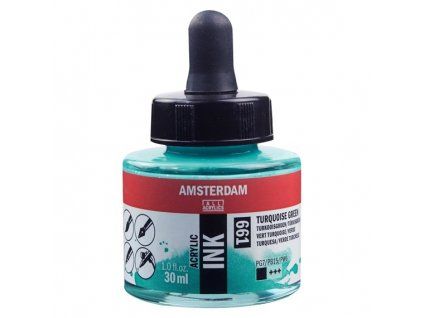Akrylový inkoust Amsterdam - 661 Turquoise Green