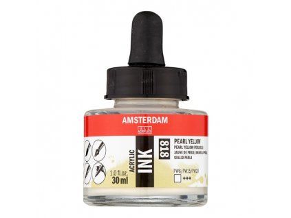 Akrylový inkoust Amsterdam - 818 Pearl Yellow
