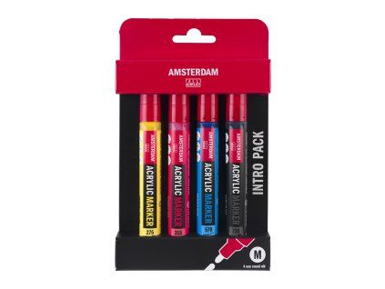 Sada akrylových fixů Amsterdam vel. M (4mm), základní odstíny