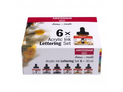 2145 2 sada akrylovych inkoustu amsterdam pro lettering 6 x 30 ml