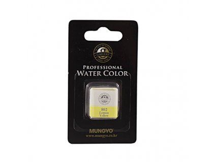 Akvarelová barva v půlpánvičce Mungyo - 802 Lemon Yellow