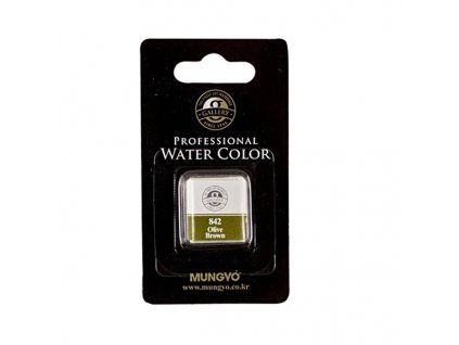 Akvarelová barva v půlpánvičce Mungyo - 842 Olive Brown