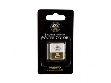 Akvarelová barva v půlpánvičce Mungyo - 850 Burnt Umber