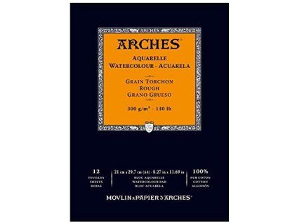 Arches Aquarelle Skicák v lepené vazbě A4, 300g, 12 listů, RG