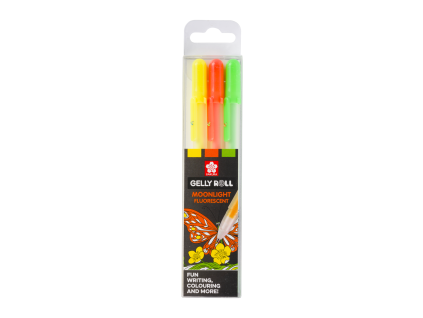 Sakura Gelly Roll Sada gelových fluorescentních per - Happy 3 ks