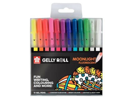 Sakura Gelly Roll Sada gelových fluorescentních per - 12 ks
