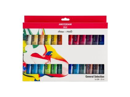 26991 4 sada akrylovych barev amsterdam standard general selection 24 x 20 ml