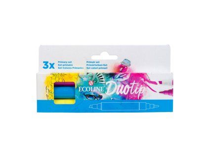 Sada oboustranných fixů Ecoline Duo Tip Primary 3 ks