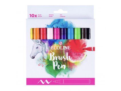 Sada Brush Pen Ecoline, zářivé odstíny, 10 ks
