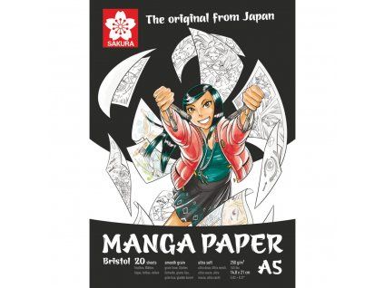 Skicák Sakura Manga pro komiksy, v lepené vazbě A5, 250g, 20 listů