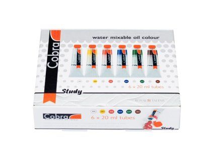 Sada vodou ředitelných olejových barev Cobra Study 6x20 ml