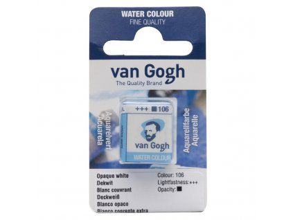 Akvarelová barva v půlpánvičce Van Gogh - 106 Opaque White