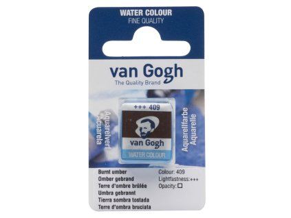 Akvarelová barva v půlpánvičce Van Gogh - 409 Burnt Umber