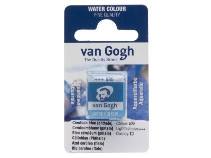Akvarelová barva v půlpánvičce Van Gogh - 535 Cerulean Blue Phthalo