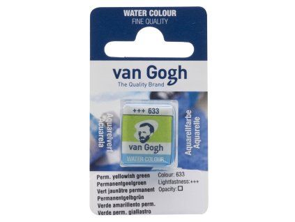 Akvarelová barva v půlpánvičce Van Gogh - 633 Permanent Yellowish Green