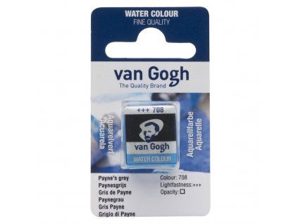 Akvarelová barva v půlpánvičce Van Gogh - 708 Payne's Grey
