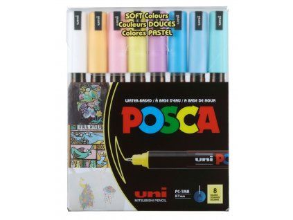 Sada akrylových fixů Posca s kovovým hrotem PC 1MR 0,7 mm, pastelové odstíny