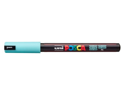 Akrylový fix Posca s kovovým hrotem PC 1MR 0,7 mm, aqua green blue P6