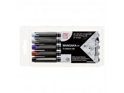 Set 5 ks barevných fixů ZIG Cartoonist Mangaka