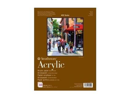 Skicár Strathmore pre akryl a olej v lepenej väzbe 30,5 x 45,7 cm, 400 g/m², 10 listov