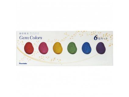 Sada akvarelových barev Gansai Tambi Gem Colors 6 ks