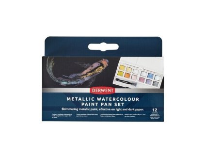 Sada akvarelových barev Derwent Metallic Paint Pan Set 12 ks