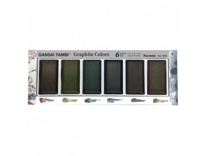 Sada akvarelových barev Gansai Tambi Graphite Colors 6 ks