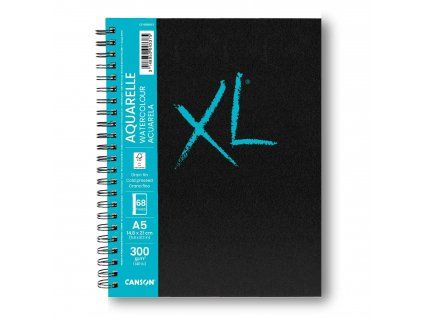 Skicár Canson XL Aquarelle Book v pevnej krúžkovej väzbe A5, 300 g/m², 34 listov