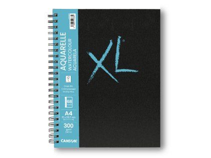 Skicák Canson XL Aquarelle Book v pevné kroužkové vazbě A4, 300 g/m², 34 listů