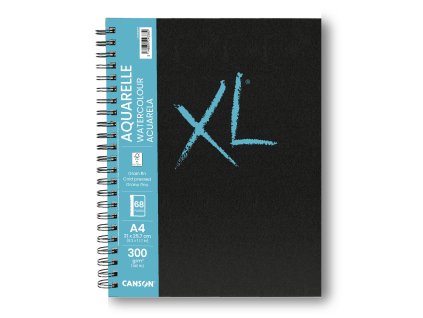 Skicák Canson XL Aquarelle v pevné kroužkové vazbě A4, 300g, 34 listů