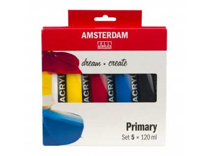 Sada akrylových barev Amsterdam Standard Primary 5 x 120 ml