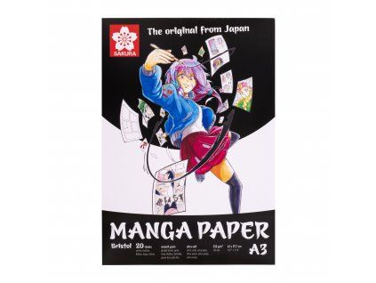 Skicák Sakura Manga pro komiksy, v lepené vazbě A3, 250g, 20 listů
