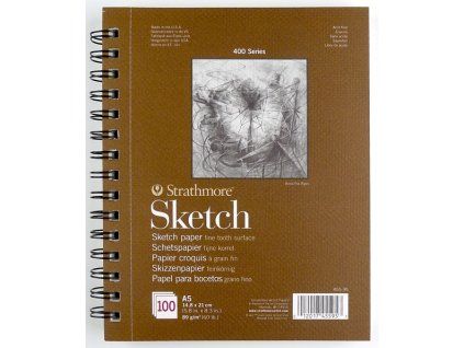 Skicák Strathmore Sketch v kroužkové vazbě 29,7 x 41,9 cm (A3), 89g, 100 listů