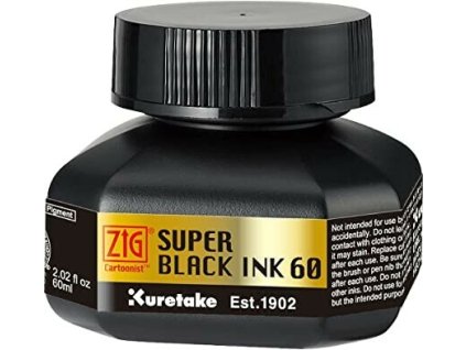 Černý inkoust Super Black Ink 60 Kuretake (60 ml)