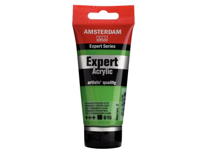 Akrylová barva Amsterdam Expert - 618 Permanent Green Light (Objem 75 ml)