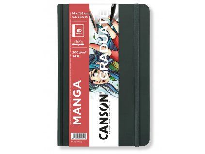 Skicák Canson Graduate Manga v pevné vazbě A4, 200g, 80 listů