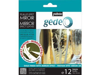 Zlaté kovové listy Gédéo Mirror 14×14cm 12 ks, odstín 49