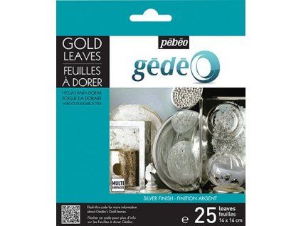 Stříbrné kovové listy Gédéo Mirror 14×14cm 25 ks - odstín 43