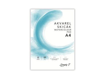 Skicár Simply-T pre akvarel v lepenej väzbe A4, Cold Pressed, 300 g/m², 20 listov