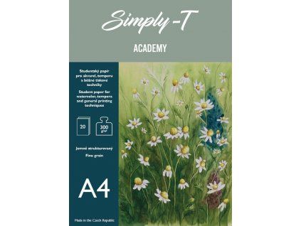 Simply T Skicák pro akvarel v lepené vazbě A4 FG, 300g, 20 listů
