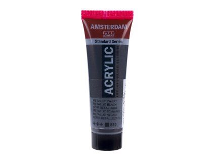 Akrylová barva Amsterdam Standard - 850 Metallic Black (Objem 20 ml)