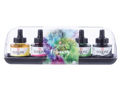 Sada akvarelových inkoustů Ecoline 5 x 30 ml - základní odstíny