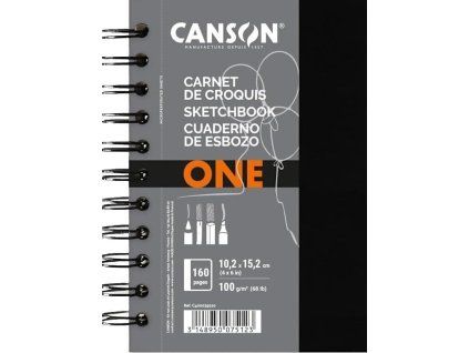 Skicák Canson Art Book One v pevné kroužkové vazbě 10,2 x 15,2 cm, 100g, 80 listů