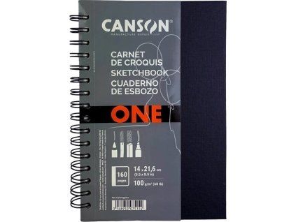Skicák Canson Art Book One v pevné kroužkové vazbě 14 x 21,6 cm, 100g, 80 listů
