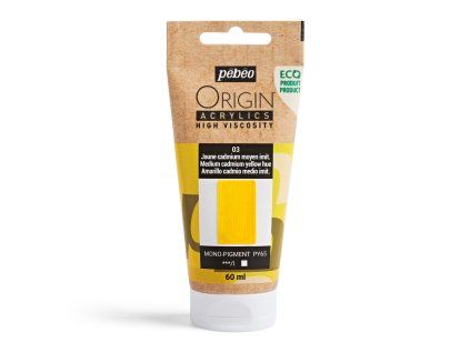 Akrylová barva Pébéo Origin Acrylics - 03 Medium Cadmium Yellow Hue