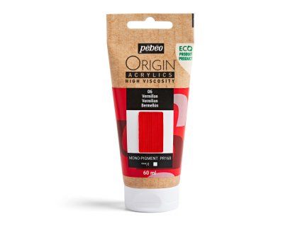 Akrylová barva Pébéo Origin Acrylics - 06 Vermilion (Objem 60 ml)